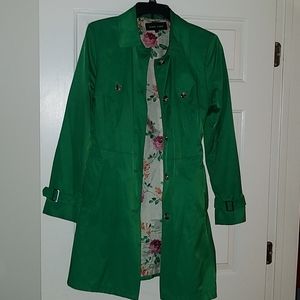 Green Mid-Trench Coat (L) Like New
